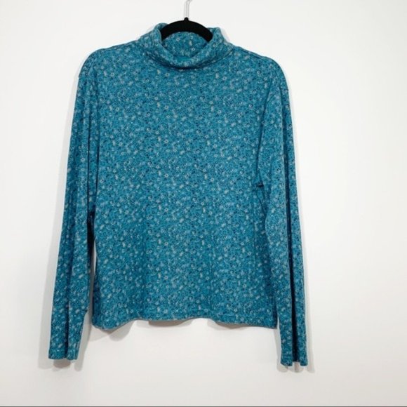 L. L Bean|Long Sleeve Turtle Neck | Floral Print - Picture 1 of 4